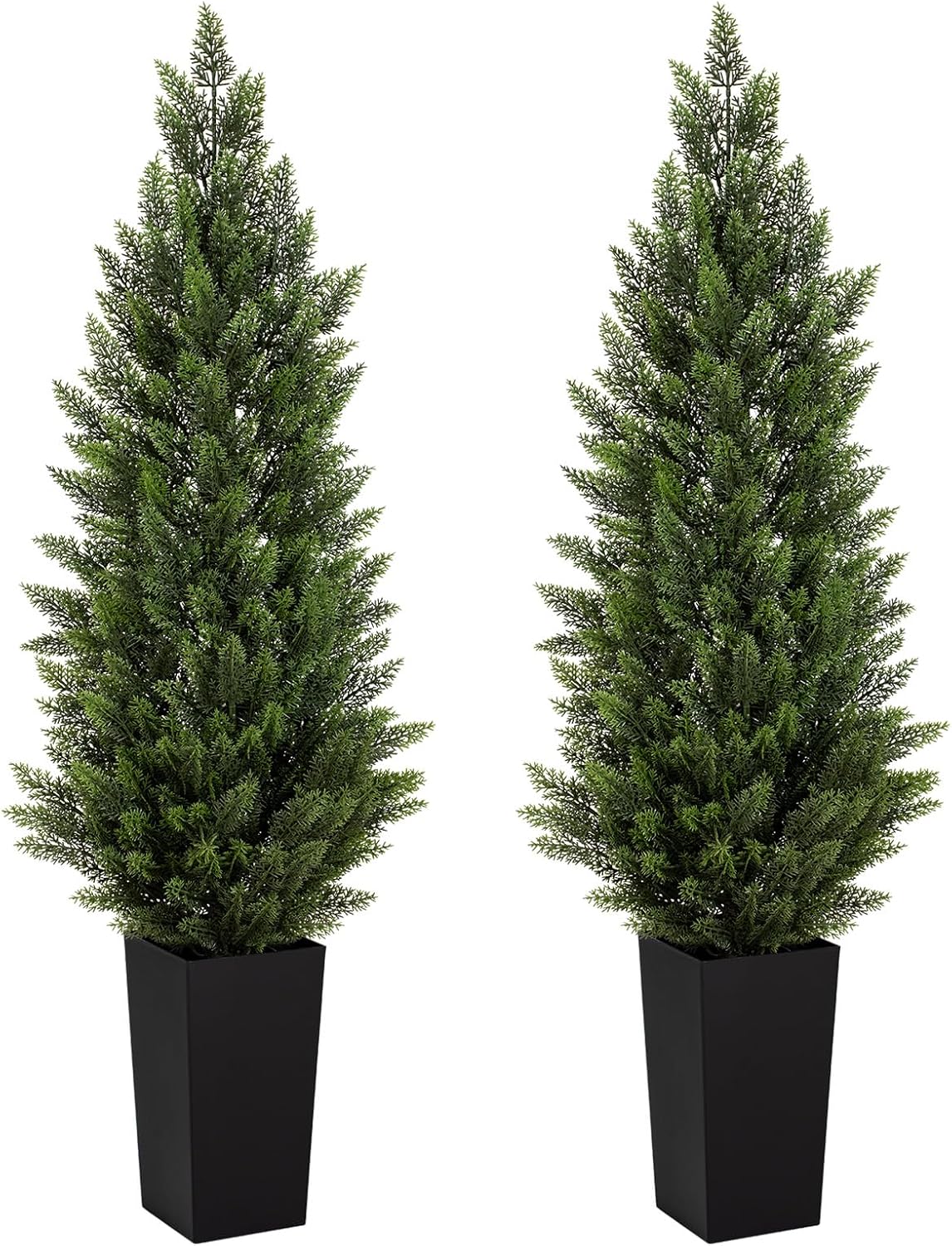 5ft artificial topiary trees with black planter, tall, main product view