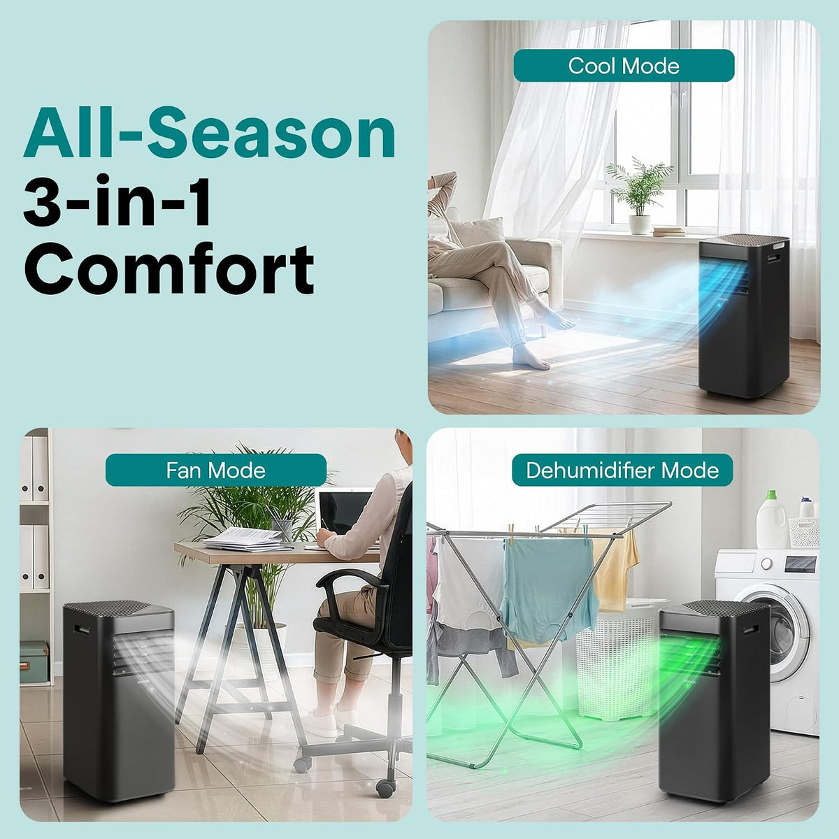 serenelife 8,000 btu portable air conditioner | ac, side view