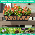 Riare 4 Pack 36 Inch Rectangle Coconut Liners for Planters, Natural Coconut Fiber Planter Liners, Window Box Liner Trough Coco Liner for Outdoor Flower, Garden Wall, Deck & Fence Planter Boxes