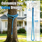 2 Pack Tree Swing Straps Hanging Kit with Stainless Steel Buckle | 3FT Heavy Duty 2000lb Capacity Hammock Straps, Adjustable Rope Straps for Tire Swing, Porch Swing, Camping & Playground