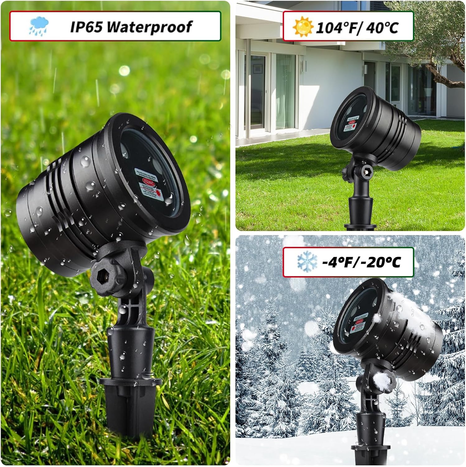 Laser Christmas Projector Lights Outdoor: Waterproof Outdoor Christmas Decorations Laser Light, Projection Christmas Lights for Outside with 5 Patterns, Xmas Spotlight for Yard Garden Holiday Party