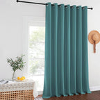 NICETOWN Blackout Curtains for Sliding Glass Door Room Divider Noise Reduce Curtain Panel Portable Window Screen Sliding Partition, W100 x L102 inches, 1 Panel, Sea Teal