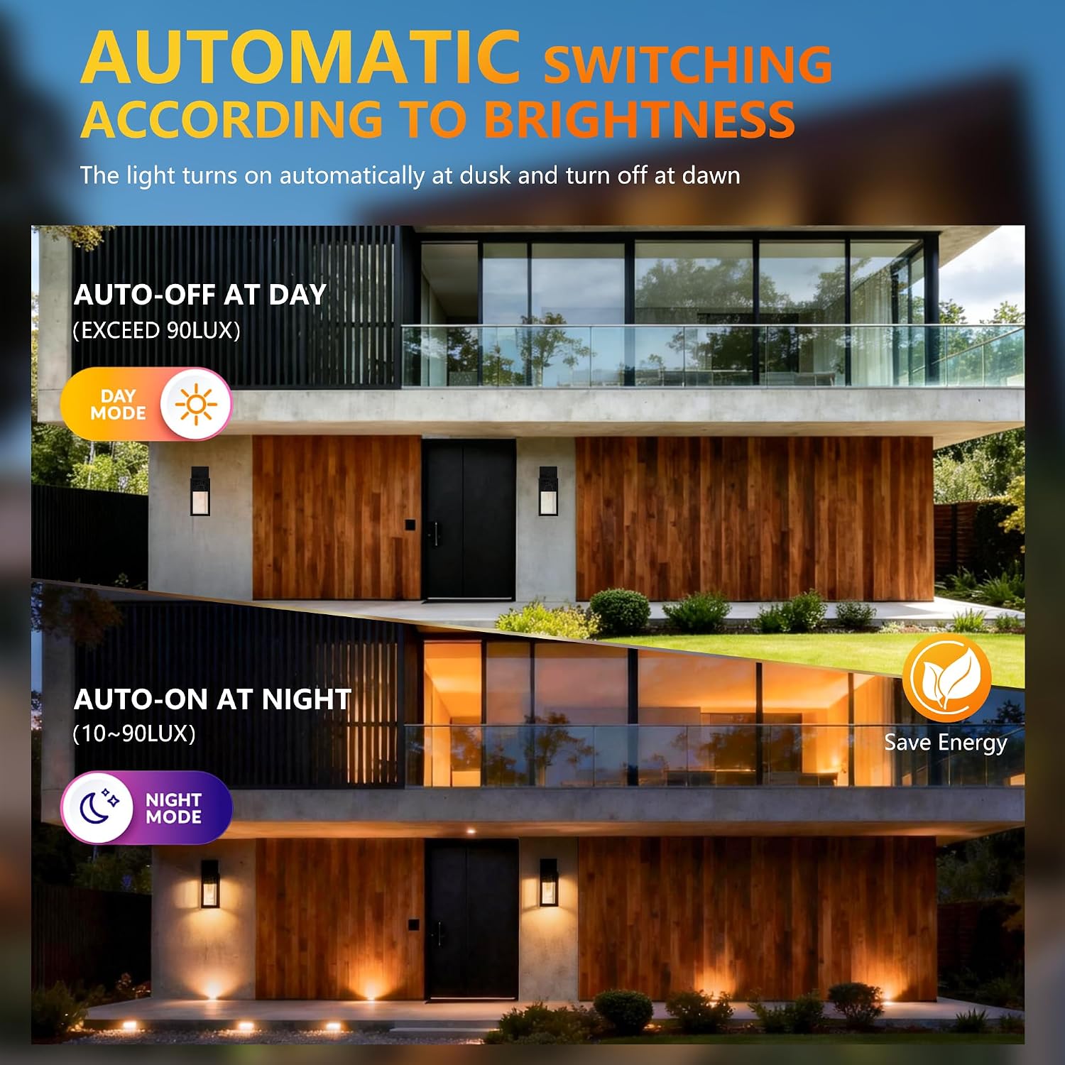 Dawn to Dusk Sensor Outdoor Light Fixture Waterproof Porch Lights Anti-Rust Exterior Wall Lighting Outdoor Wall Lantern for Patio Front Door Garage House