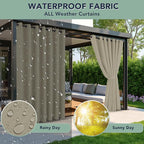Outdoor Curtains for Patio Waterproof - 6 Panels Privacy Weatherproof Outside Curtains with Grommets for Pergola, Gazebo, Porch, Cabana, Balcony, 54 x 108 Inch, Taupe