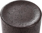 COSIEST Concrete Side Table, Set of 2 Round Outdoor Side Tables, Decorative Garden Stools for Indoor Outdoor, Accent Table Patio Side Table End Table w Spotted, Nesting, Brown