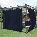 Easy-Going Outdoor Patio Curtains Detachable Tab Top Windproof Weatherproof Curtain for Cabana, Porch, Pergola and Gazebo, Tab Bottom Drape, 2 Panels, 110W x 84L inch, Navy