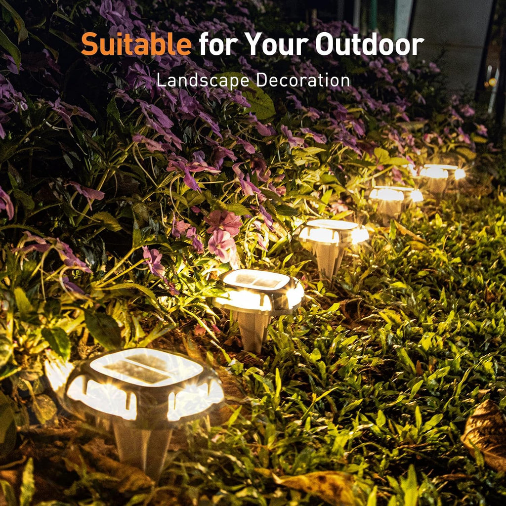 agptek aluminum multi-colors in 1 solar driveway lights, close-up detail