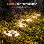agptek aluminum multi-colors in 1 solar driveway lights, close-up detail