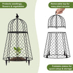 garden cloches for plants, 13" d x 20", side view