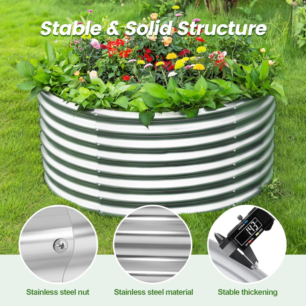 land guard 2×2×2ft galvanized raised garden bed kit, side view
