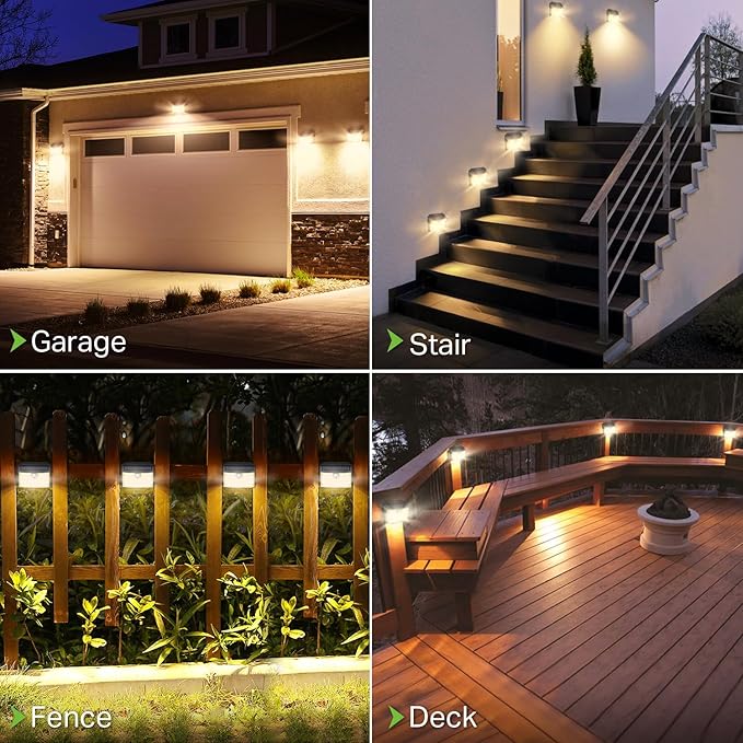 CLAONER Solar Lights Outdoor [𝟔 𝐏𝐚𝐜𝐤/126 LED], Wireless Motion Sensor Lights, IP65 Waterproof Security Lights 3 Modes, 270° Lighting Angle, Ultra-Bright Wall Lights for Deck Patio Fence Garage