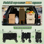 wagons carts foldable,collapsible wagon with wheels,450lbs heavy duty, front angle view
