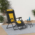 Best Choice Products Oversized Padded Zero Gravity Chair, Folding Outdoor Patio Recliner, XL Anti Gravity Lounger for Backyard w/Headrest, Cup Holder, Side Tray, Polyester Mesh - Black/Yellow