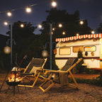 10FT String Light Poles 2Pack, 1.5 Inch Heavy Duty Poles for Outdoor String Lights with Shepherd Hook, 2 in 1 Light Pole with Anchor for Garden Backyard Patio Bistro Cafe
