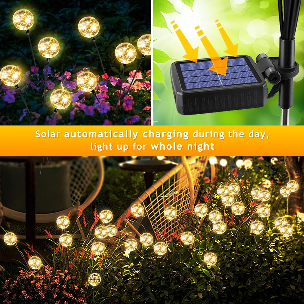 vignuto Solar Lights Outdoor Waterproof, 4 Packs, Solar Globe Lights, Garden Decor, Patio Decor, Unique Gifts for Women, Gifts for Grandma