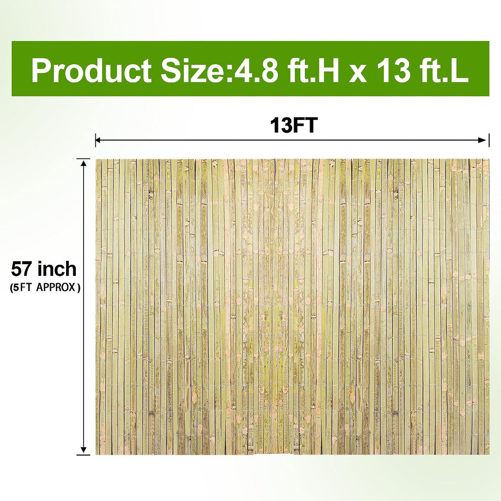 bamboo slat fence 6ft h x 13ft l shown in use