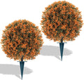 yangrass 2 pcs 24" artificial fall boxwood topiary, main product view