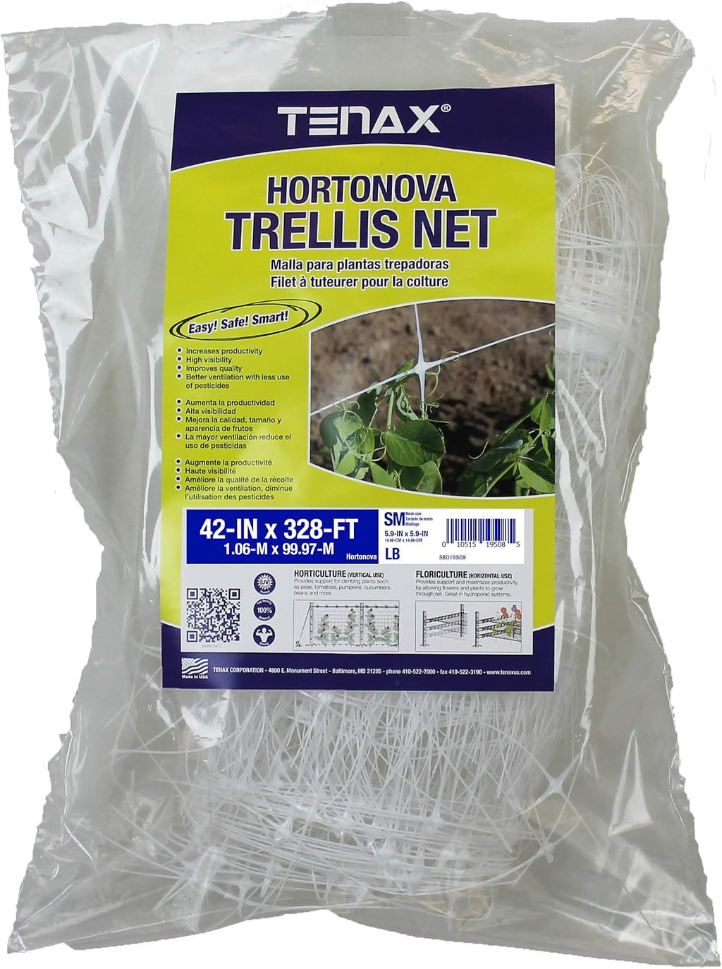 tenax 100521792 hortonova plant trellis net, 42" x shown in use