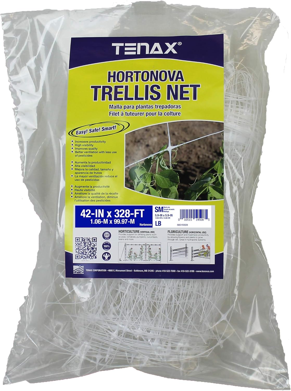 tenax 100521792 hortonova plant trellis net, 42" x shown in use
