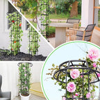 2-Pack 77-Inch Garden Trellis for Climbing Plants,Heavy-Duty Metal Obelisk with Mushroom Top,Stable Support for Potted Clematis,Tomato,Cucumber,Rose,Pea & Vine