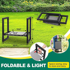 Garden Kneeler and Seat - Heavy Duty Folding Garden Stool with Handles, Stable Kneeling Device Bench Chair Gardening Tools Gifts for Women Men Seniors Gardeners Outdoor Weeding Planting