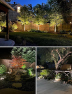 SUNVIE 12W Low Voltage LED Landscape Lights with Connectors, Outdoor 12V Super Warm White (900LM) Waterproof Garden Pathway Lights Wall Tree Flag Spotlights with Spike Stand (12 Pack with Connector)