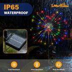 Solar Garden Lights Outdoor Decorative, 2pack 120 LED Firework Lights Waterproof，Solar Fairy Lights for Outside,Garden,Yard, Patio,Pathway,Flowerbed,Party(Multicolor)