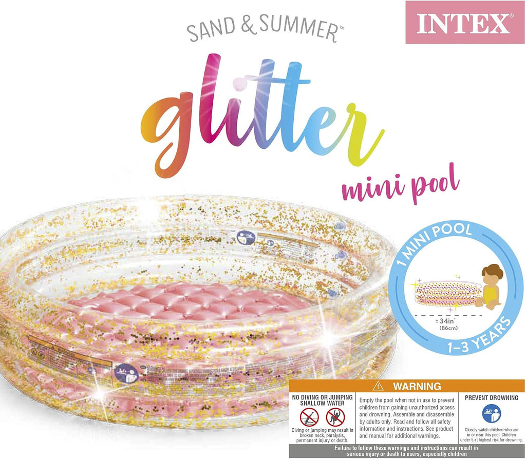 Intex Glitter Mini Pool, Inflatable Kids Pool, for Ages 1-3, Multicolor