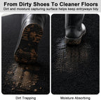 Runner Rug 2' x 8' Outdoor/Indoor, Rug with Natural Rubber Backing Non Slip for Hallway, Kitchen, Patio, Laundry, RV, Entryway, Garage, Bathroom, Area Rug Carpet, Black, Custom Size | Floor Mat with Rubber Backing for Kitchen, Laundry Room, Bathroom