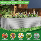 FRIZIONE 3pcs Tall 4x2ft Galvanized Raised Garden Bed Outdoor,Steel Garden Bed for Vegetables,Above Ground Garden Box for Flower,Metal Raised Beds for Gardening