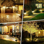 Solar Spot Lights Outdoor, 102 LED Solar Garden Yard Spotlight Waterproof Landscape Flood Powered Lights with Adjustable Light & Panel, 4 Lighting Modes for Pathway Driveway, 4 Pack(Warm White)