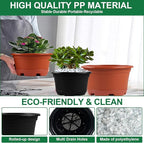 5 Pack 10.5 inch Plant Pots,Planter-Pots-for-Plants-Indoor-Outdoor，Plastic Flower Pot for Indoor Outdoor Plants with Drainage Holes & Trays, Decorative Garden Containers Sets for Houseplants
