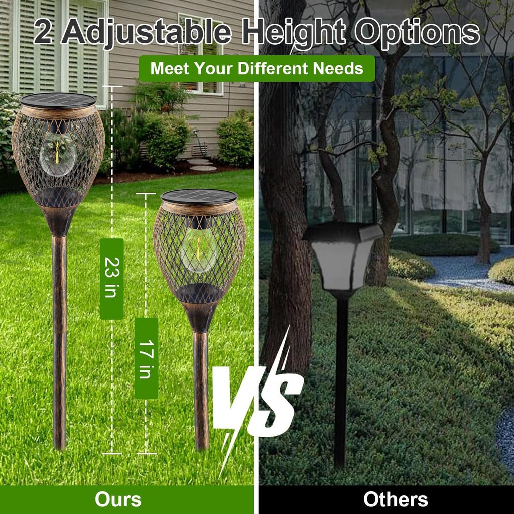4 Pack Solar Pathway Lights Outdoor,IP65 Waterproof - Bright Outdoor Solar Lights for Yard,Auto On/Off Solar Driveway Lights,Solar Path Lights for Walkway Driveway Garden