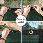UPGRADE Privacy Screen 3' x 16' Fence Commercial Shade Cover with Brass Grommets Heavy Duty Perfect for Outdoor Back Yard, Dark Green, Customizable