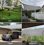 SUNLAX Sun Shade Sail 8' x 10' Silver Grey Rectangle Canopy Sail Shade Cover UV Block Permeable Sunshade Outdoor for Patio Backyard (We Make Custom Size)