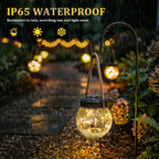 ROSHWEY 6 Pack M Size Solar Lantern Gifts for Women - Outdoor Solar Lanterns Waterproof with 15 LED Hanging Garden Patio Backyard Decor Lights for Halloween Christmas Easter Gift