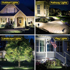 ROSHWEY Solar Outdoor Lights, Waterproof Solar Yard Lights 600LM Spot Light Outdoor for Tree Pathway Walkway Driveway Patio (Cool White, 4Pack)