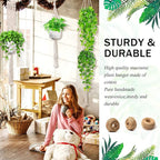 IGaiety Macrame Plant Hanger,7 Pack Plant Hanger Indoor Hanging Planters with 7Pcs Ceiling and S Hooks-Handmade Macromay Plant Hangers Outdoor Macrame Plant Holder for Boho Home Decor