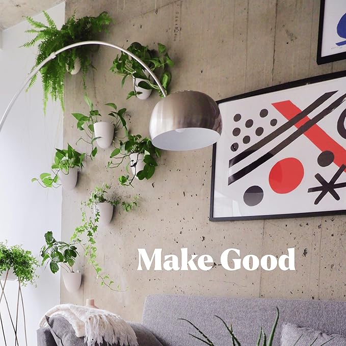 Make Good PlantPod Luxe - Self-Watering Wall Planters (Set of 6) - Easy to Water and Install - Lightweight - Design Your Own Vertical Garden - Wall Planters for Indoor Plants