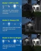 JACKYLED Motion Sensor Flood Lights, 113 LED Cool White Solar Lights for Outside, Dusk to Dawn IP65 Waterproof LED Outdoor Solar Powered Security Spot Lights for Porch Patio Garage (4 Pack)