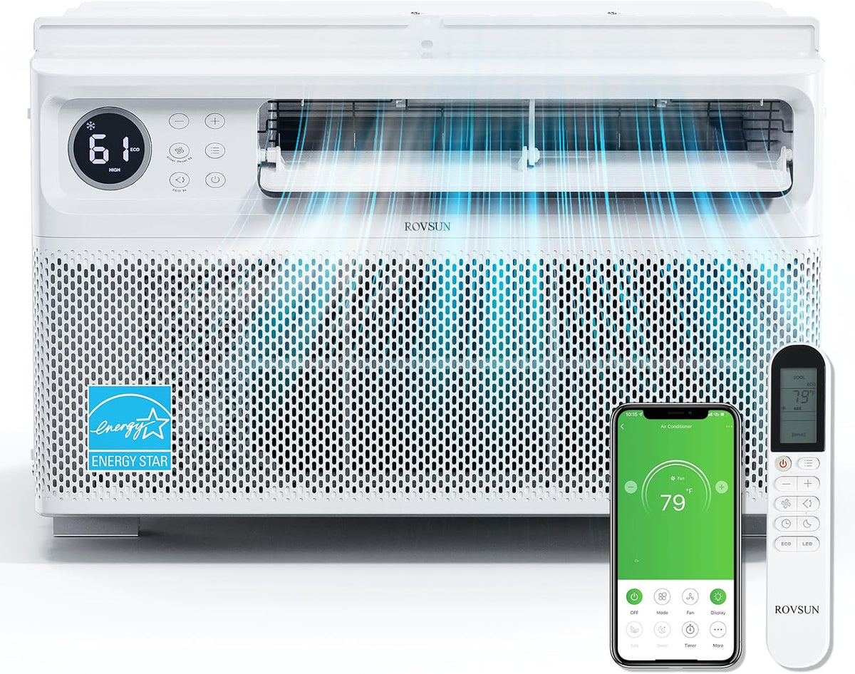 rovsun 8000 btu inverter window air conditioner with, main product view