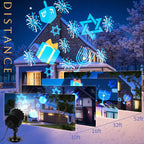 Hanukkah Projector Light with 1 Film Slides | Rotating LED Projection Light, Ip65 Waterproof, movement Projection Lamp, Outdoor Reflectors Waterproof Landscape Decorative