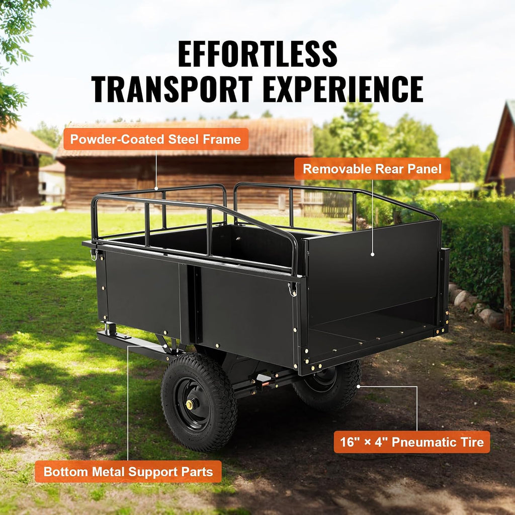 vevor heavy duty atv trailer steel dump cart, package contents