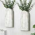 Handmade Wooden Wall Vases Set of 2 for Plants | Boho Rustic Farmhouse Decor for Indoor Artificial Plants and Flowers. Perfect for Living Room, Bedroom, Bathroom, or Patio