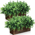 lyrow 2 pack eucalyptus plant,brown,11.4 inch,emerald green round, main product view