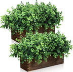 lyrow 2 pack eucalyptus plant,brown,11.4 inch,emerald green round, main product view