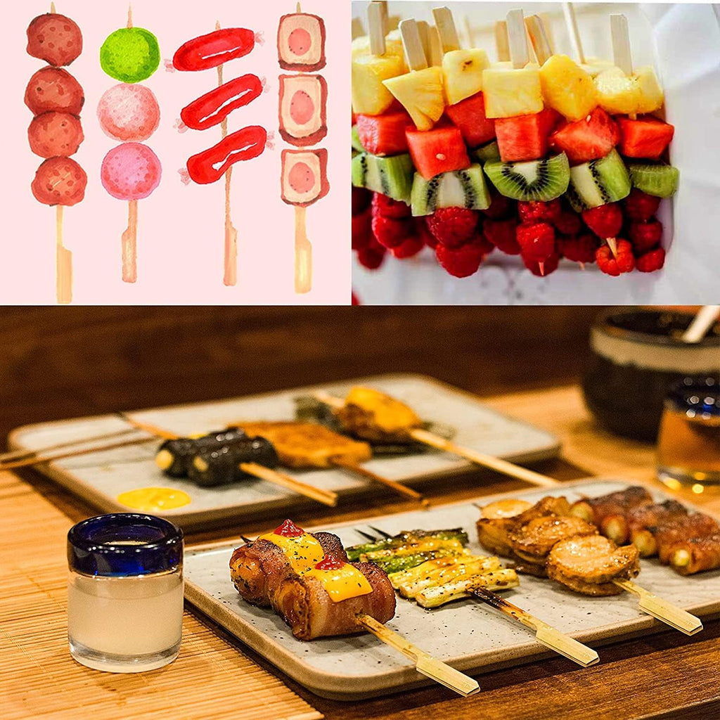 7 Inch(1000 Pack) Bamboo Wooden Paddle Picks Skewers for Cocktail，Appetizers，Fruit Kabobs，Sandwich，Barbeque Snacks…