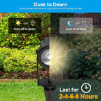 ZYAN Landscape Spotlights with Sensor, 5 Lighting Modes for Brightness Adjustment, Dimmable Timer Auto On Off, Low Voltage Outdoor IP65 Waterproof for Patio Yard Garden Pathway, Warm White (10 Pack)