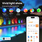 Linkind Smart Solar Lights Outdoor SL5 with Motion Sensor, APP Control Color Changing Solar Spot Lights Outdoor, St. Patrick's Day Decorations, IP65 Landscape Lighting for Yard, Garden, Path(6 Pack)