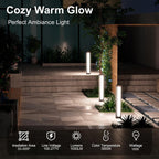 SkyGlow 32" Bollard Light, 120V/12V Aluminum LED IP65 Waterproof Outdoor Modern Landscape Path Lights, 3000K Curb Appeal for Garden Pathway Lawn Patio Courtyard Driveway Commercial